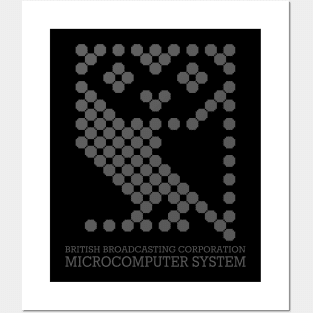 BBC Microcomputer Owl Logo in Dark Grey Posters and Art